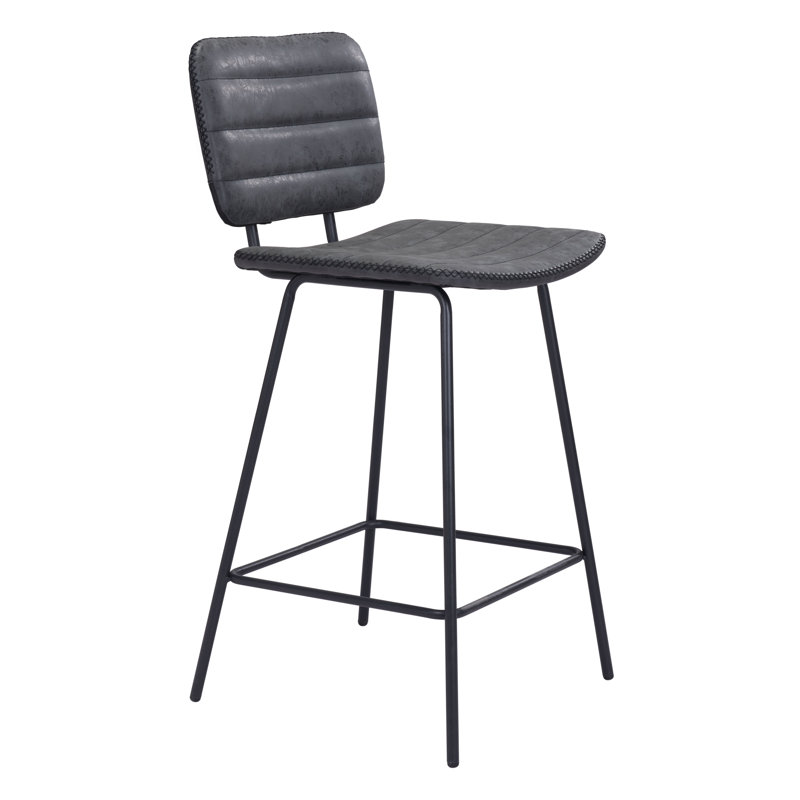 Ensemble de 2 tabourets de bar Munden Boston - noir rétro, Tabouret de comptoir (siège d'une hauteur de 25,6