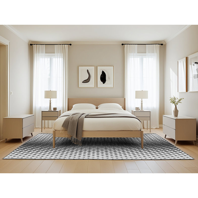 Tapis gris / noir Power Loom, Rectangle 5 pi x 8 pi