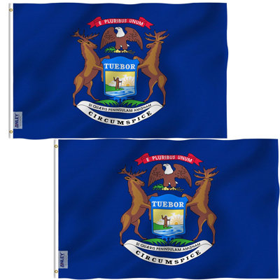 ANLEY Fly Breeze 3x5 Foot Michigan State Flag - Mich. MI Flags Polyester with Brass Grommets 3 X 5 Ft