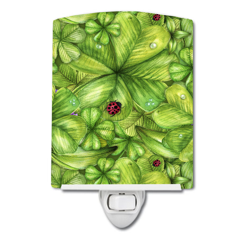 Shamrocks and Lady Bugs Ceramic Night Light