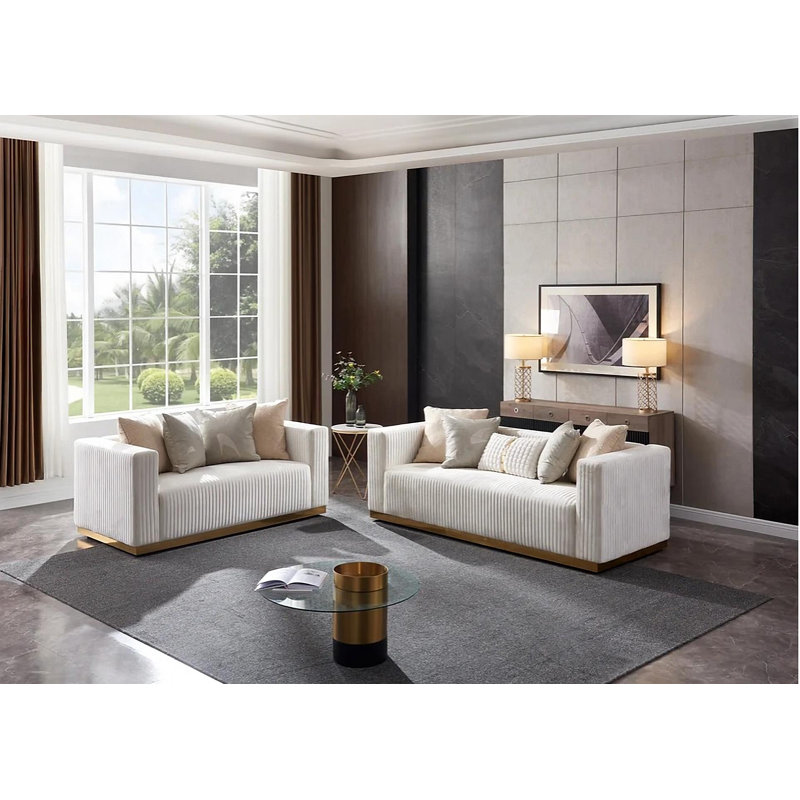 Ensemble de salon Sowers, Tissu ivoire