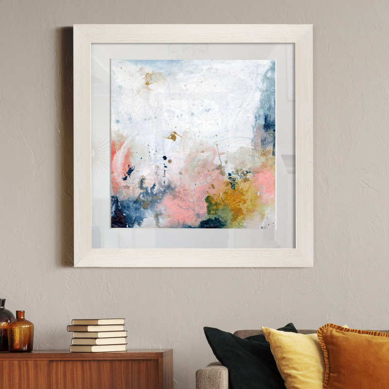 Pastel Fantasy IV-imprimé sur papier, H 21 po x l 21 po x P 1 po, Cadre blanc