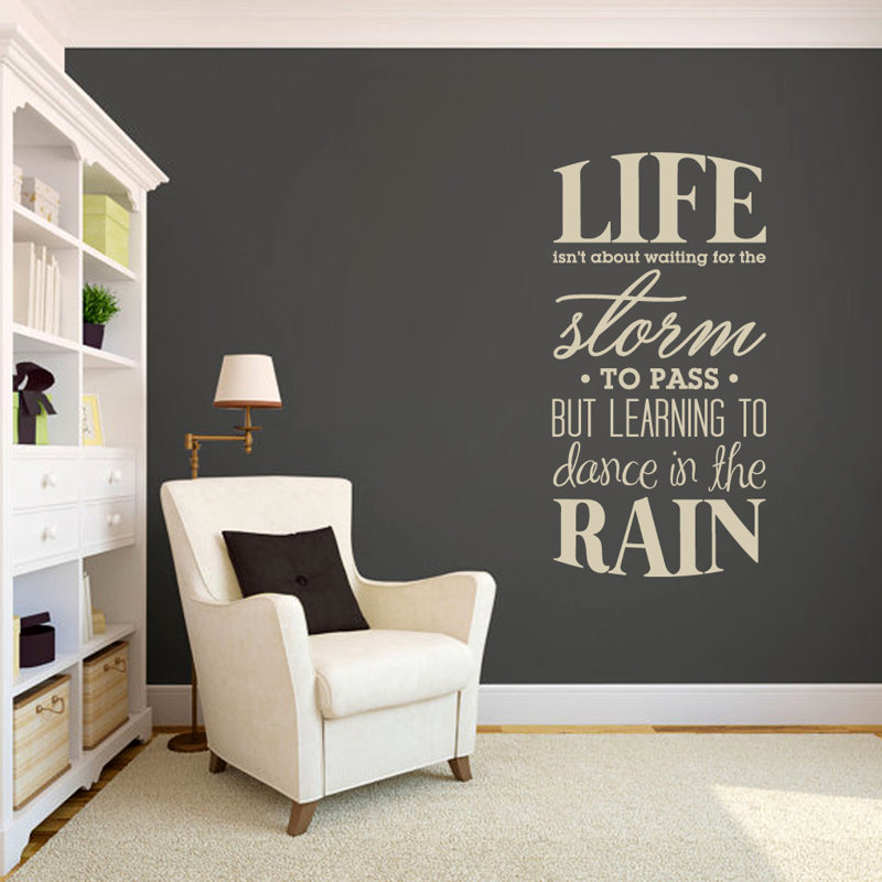 Text & Numbers Non-Wall Damaging Wall Decal, Light Beige