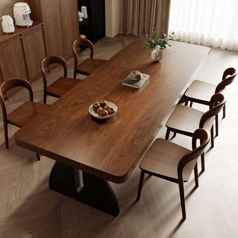 Solid wood rectangular pine dining table, 29.53" H x 86.61" W x 31.5" D