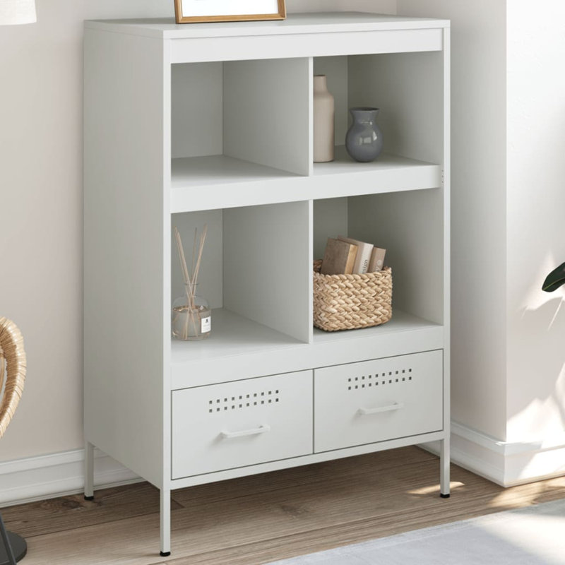 Sharell 101.5cm H x 68cm W Steel Standard Bookcase, White