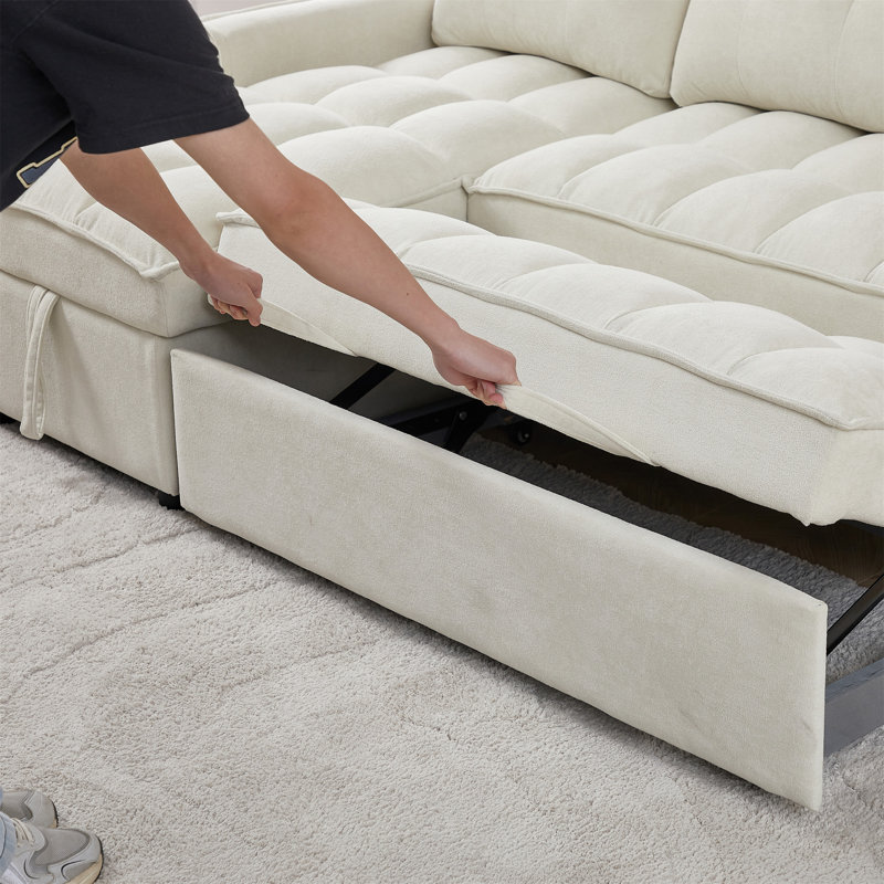 MH 78.75" Reclining Sofa, Beige Chenille