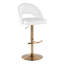 Tabouret de bar réglable avec pivot en métal et similicuir avec repose-pieds rond en T - ensemble de 2-1711490143-1711490138