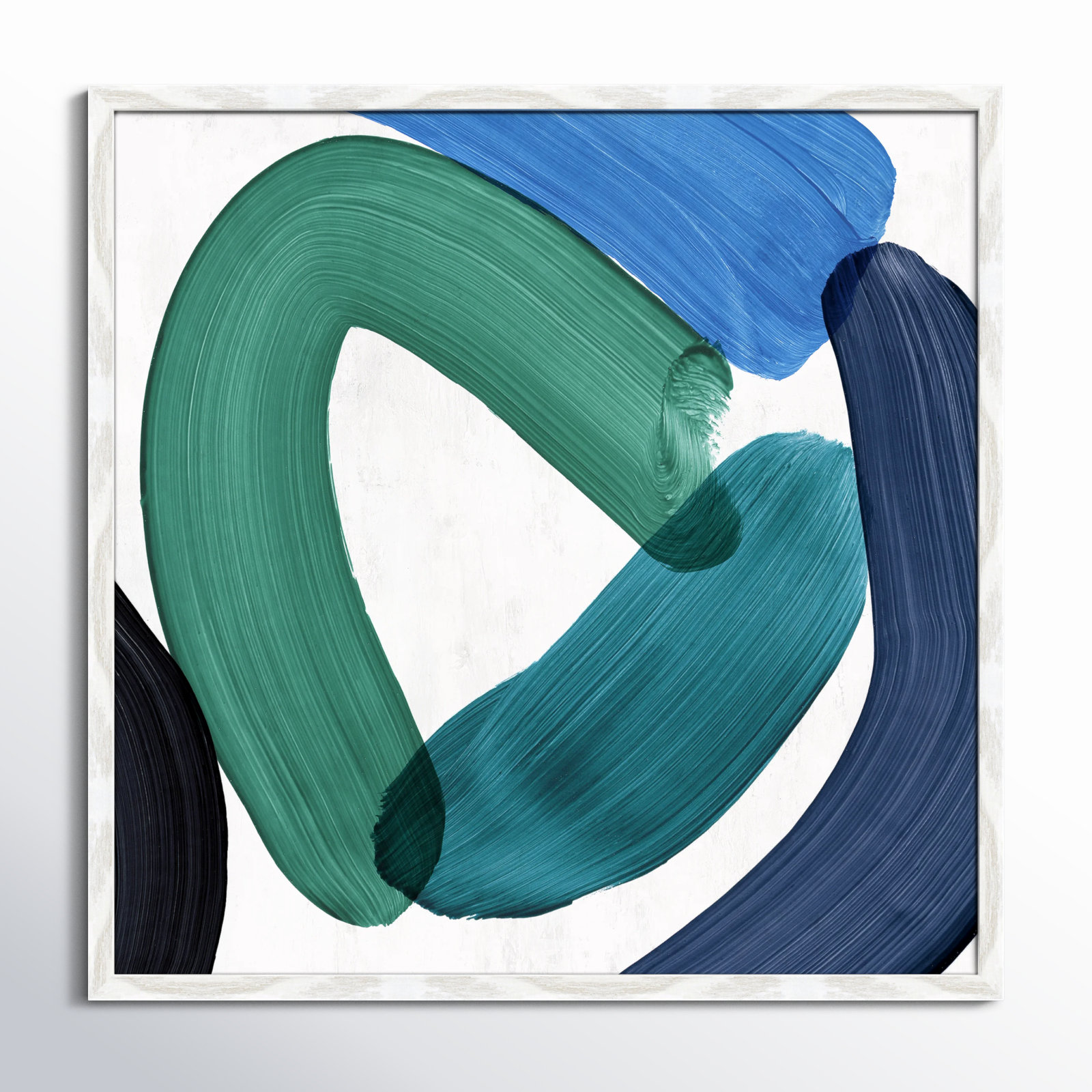 Smooth Bend I Painting, 27.5" H x 27.5" W x 0.75" D, White Framed
