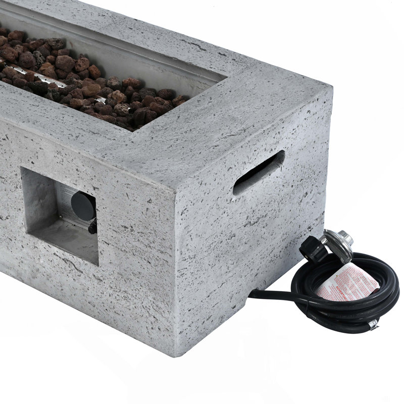 Outdoor Rectangular Propane Fire Pit 40000 BTU,41.9''MGO Patio Heater With Stainless Steel Burner And Free Lava Rocks,Waterproof Cover,Suitable For Courtyard,Lawn,Patios, Decks,Swimming Pool