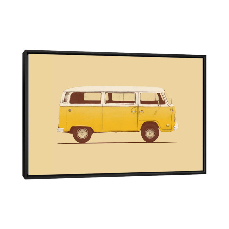 « yellow van », impression sur toile tendue, H 40 po x l 60 po x P 1,5 po, Toile avec cadre noir