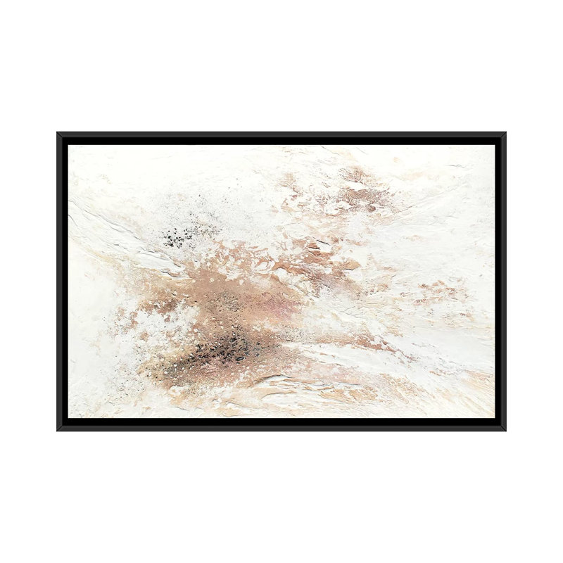 Rose Gold Snow - Print on Canvas, 101.6 cm H x 66.04 cm W, Black Framed