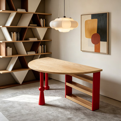 Creative Art Design Brightly Colored 3-shelf Desk