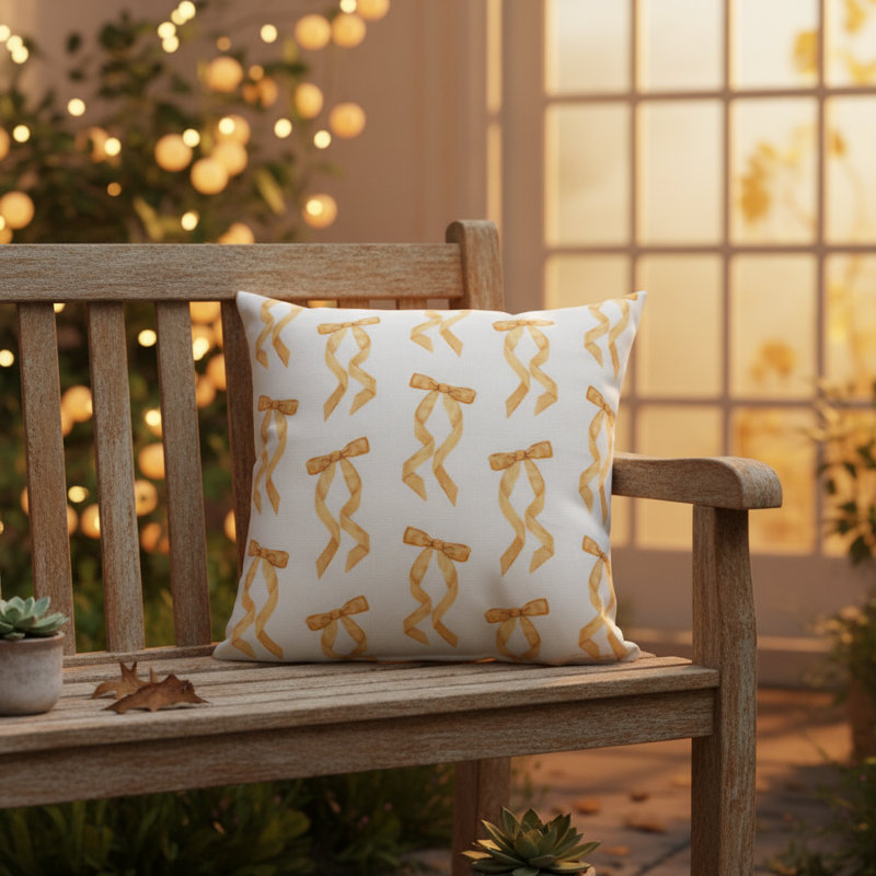 Coussin décoratif Dom Pérignon Climaweave 45 x 45 cm (18 x 18 pouces) pour l'intérieur et l'extérieur, fabriqué par Manual Woodworkers & Weavers.