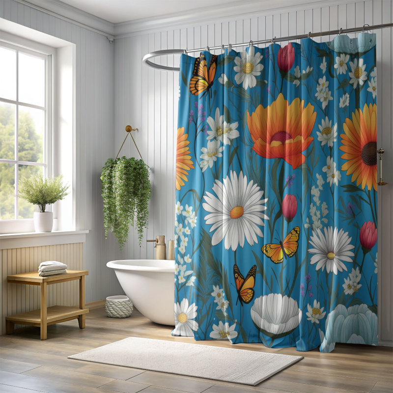 Rideau de douche Blooming Harmony - Premium, H 74 po x l 71 po