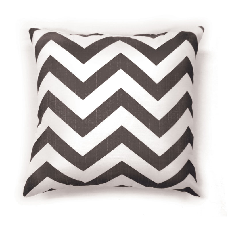 Housse de coussin carrée à chevron Shantel, Gris, H 18 po x l 18 po