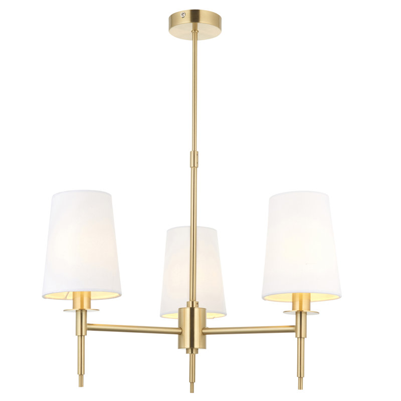 Devi 3 - Light Shaded Chandelier, Satin Brass