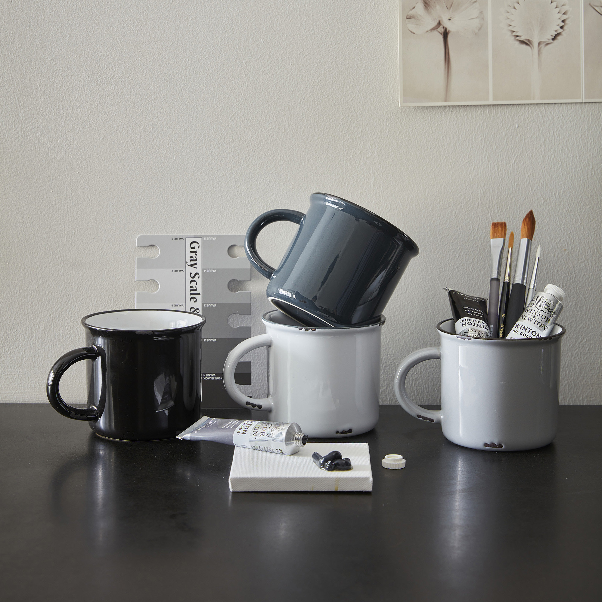 Canvas Home Tinware Stoneware Coffee Mug 16oz, Gray
