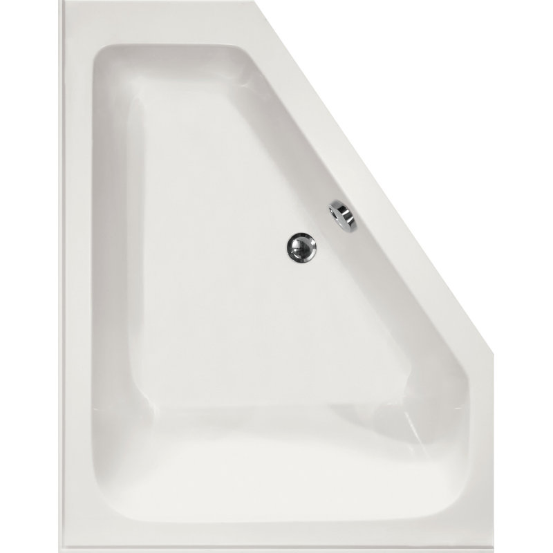 Courtney 60'' L Soaking Bathtub, White, Satin Chrome