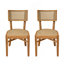 Chaise en bois d'acacia avec osier brun clair Netro