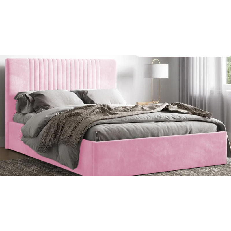 Upholstered Ottman Storage Bed Frame, Pink, Super King (6')