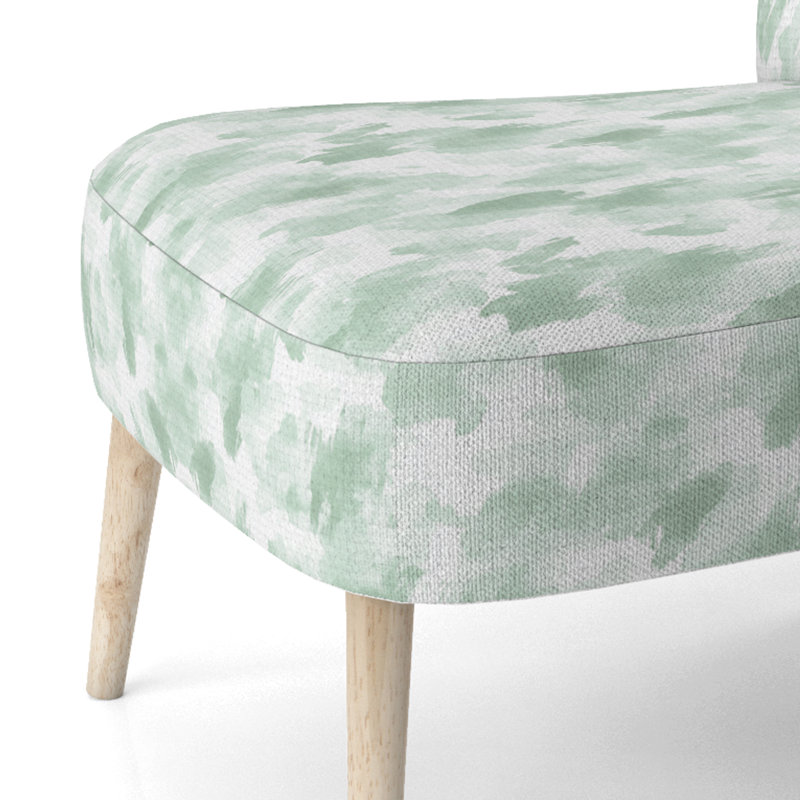 Chaise rembourrée moderne - notes vertes abstraites de la chaise d'appoint verte, Side Chair Armless
