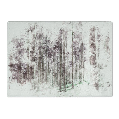 Tempered Glass Pretty Forest Chopping Board