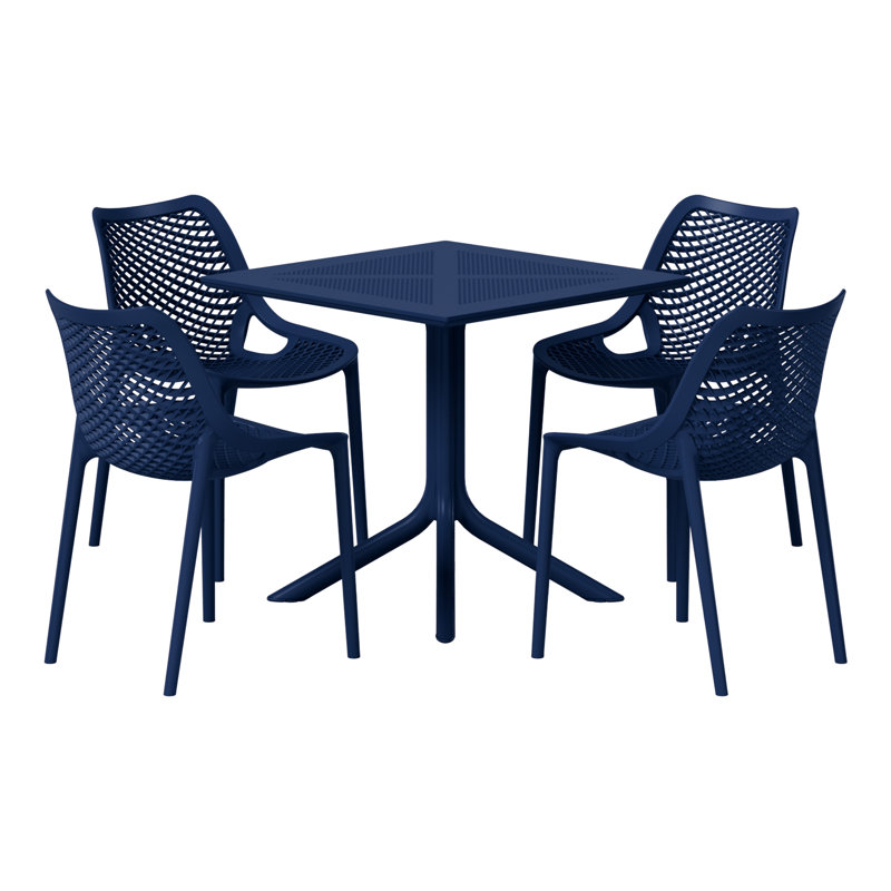 Ensemble repas carré pour 4 personnes, Marine