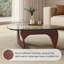 Table basse triangulaire en verre de 15 mm (0,59 po) d'épaisseur avec base en bois massif, style Mid-Century moderne-1395118661