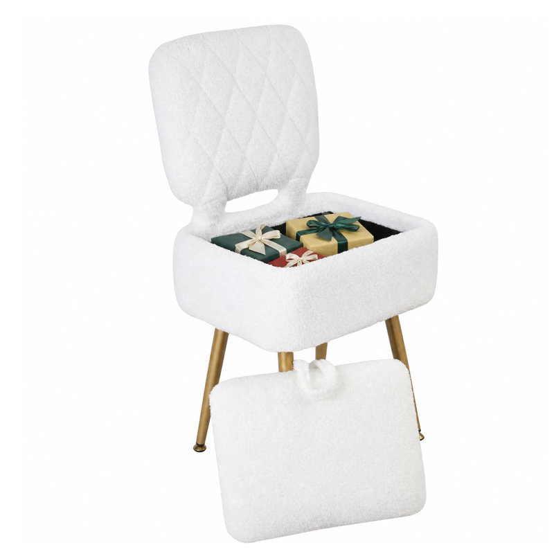 Upholstered Fabric Lounge Chair, White