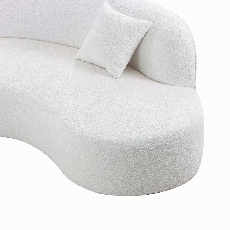 Ensemble de canapé de luxe 2 pièces de style moderne avec dossier courbé et méridienne, canapé modulaire faisant face à la droite, canapé Boucle