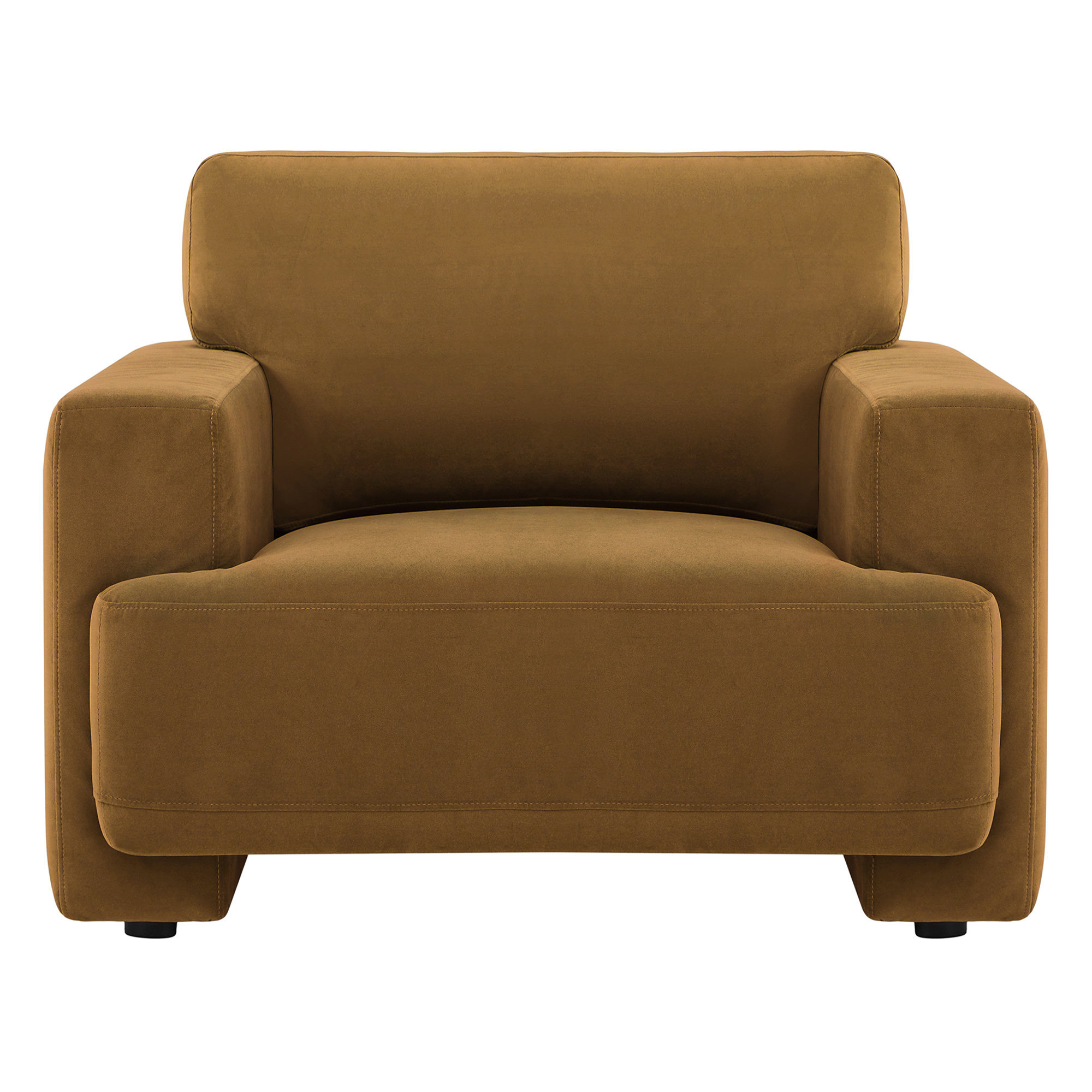 Ives 42'' Oversized Upholstered Armchair, Soren Ochre Performance Velvet