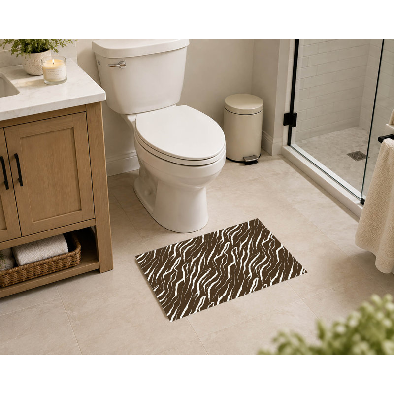 Tapis de toilette rectangulaire absorbant et antidérapant Lush Cracks
