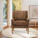 Leston Wide Upholstered Fabric Accent Armchair with Solid Wood Leg