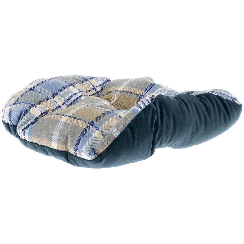 Velvet Bolster Pet Bed, Blue, 47 W x 68 D cm