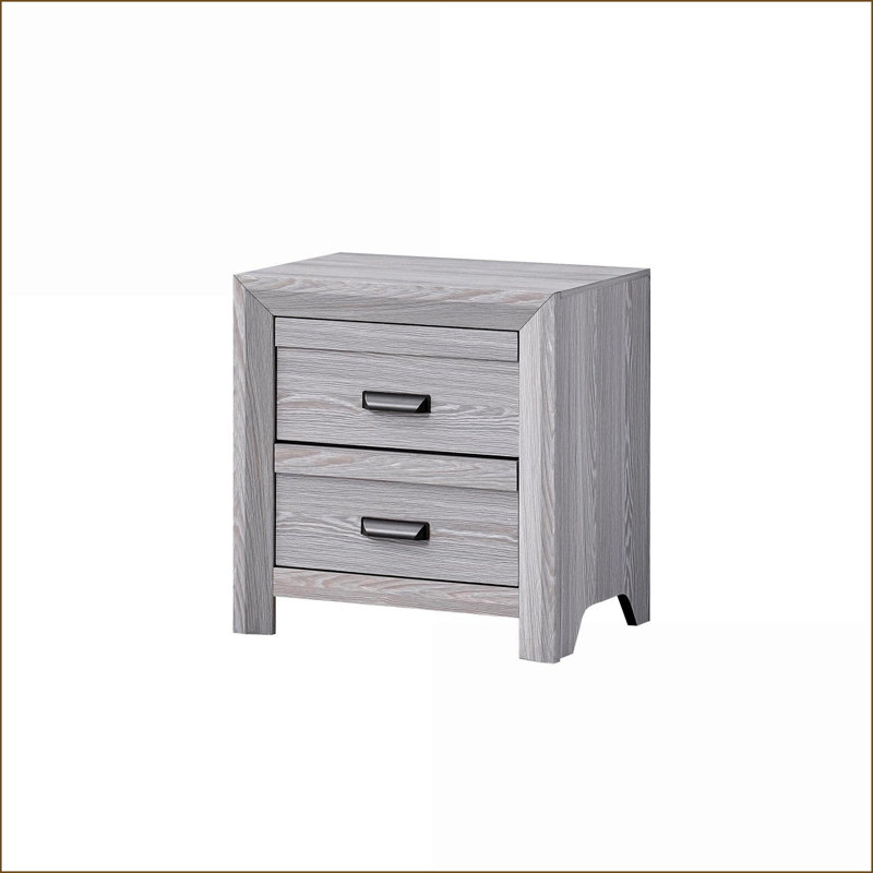 Table de chevet 2 tiroirs, Gris