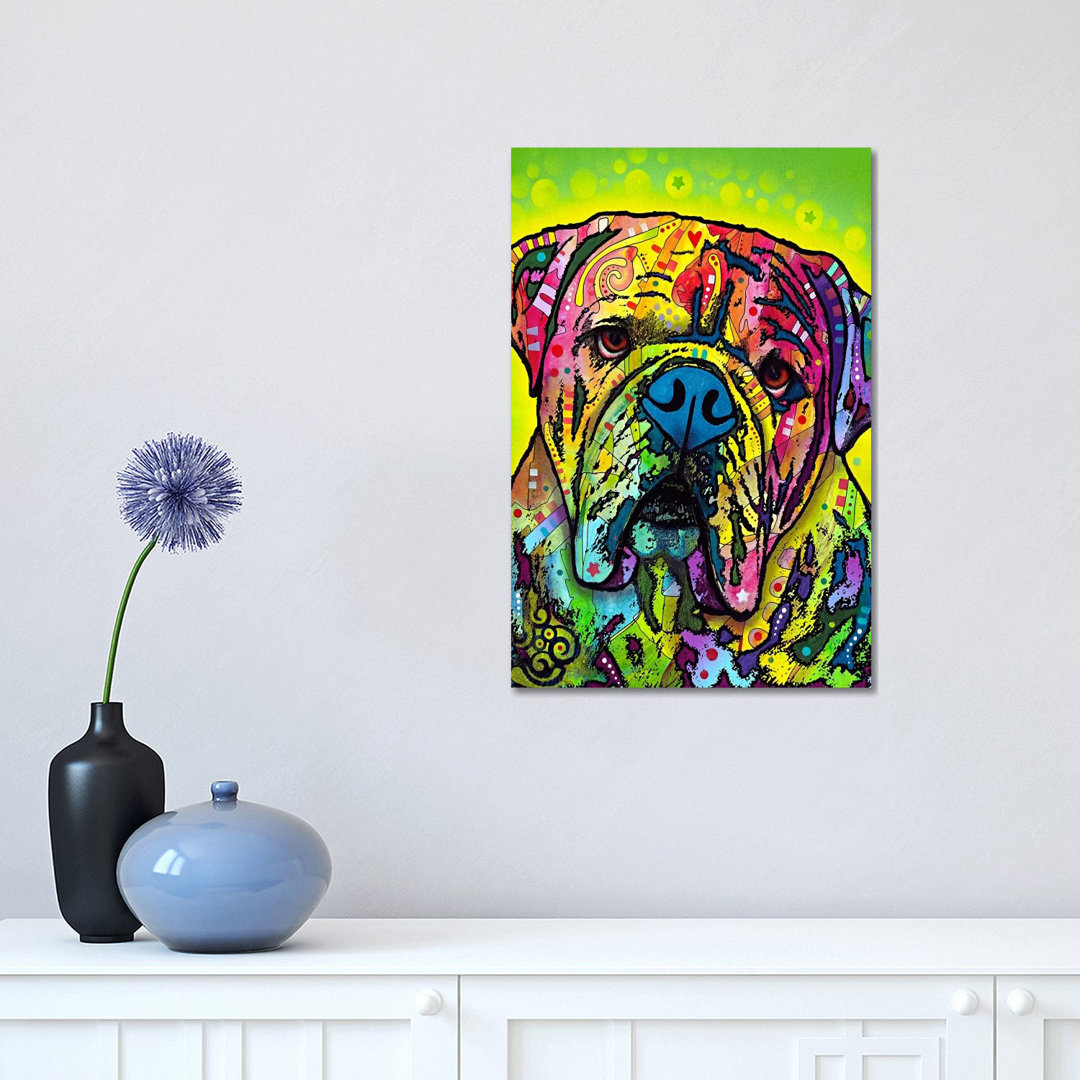 Hey Bulldog by Dean Russo - Wrapped Canvas Painting