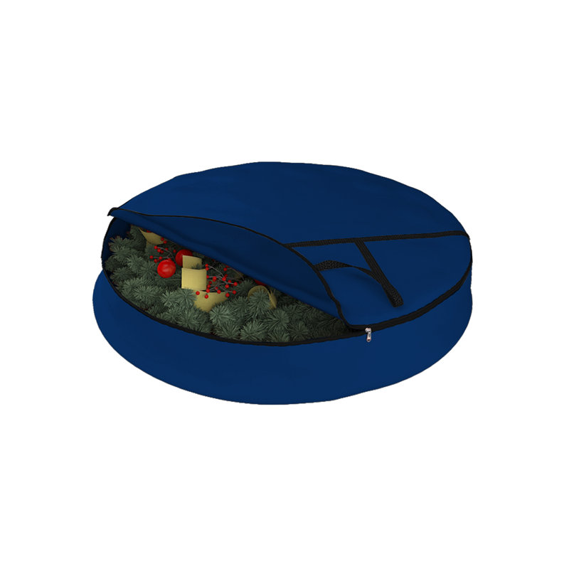 Sac de rangement robuste pour couronne de Noël à fermeture à glissière robuste, support de couronnes de guirlande robuste et durable