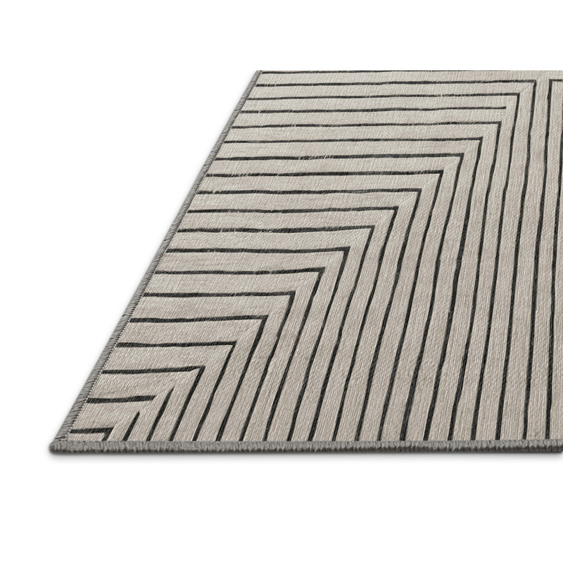 Tapis gris lavable à la machine GSIX03585, Carré 3 pi