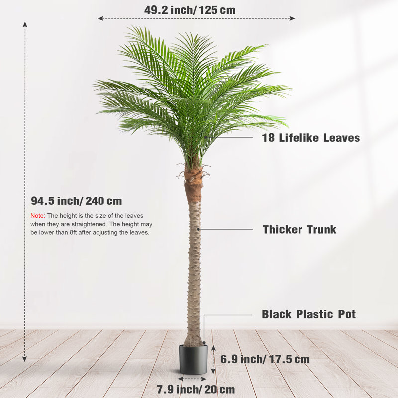 Artificial Palm Tree In A Pot, 94.5" H x 49.2" W x 49.2" D