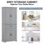 Armoire de rangement pour salle de bain de qualité supérieure avec portes et tiroir - Solution de rangement en panneau de fibres à densité moyenne avec tablette réglable pour beaucoup d'espace, gris-213329441