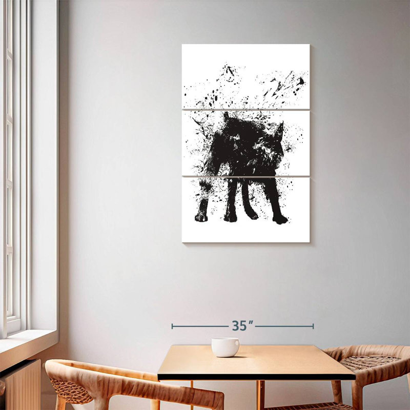 Brampt Black Abstract Dog, 57" H x 36" W