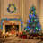 6FT Pre-Lit Aspen Fir Artificial Christmas Tree With Wreath & Garland,Grass  Xmas Tree With 380 Multi-Colour LED S, 11 Ing Modes, 861 PE Branch Tips,  Indoor Holiday Decor