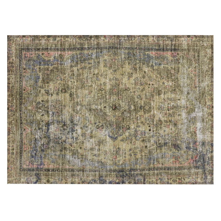 Machine Washable Indoor/Outdoor Claudian ACN1646 Aloe Rug