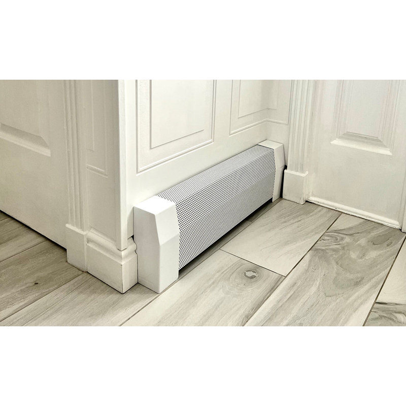 White Steel Slip-On Baseboard Heater Cover End Cap