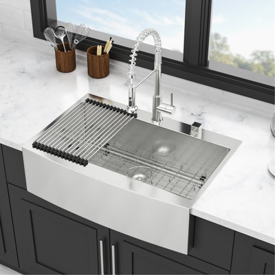33 Inch Kitchen Sink, Drop In Style, 16 Gauge 304 Stainless Steel, Smooth Water Flow With X - Shaped Guide, R10 Rounded Corner To Avoid , Thick Coating For Weather, 3Mm Pad, Includes Dish Grid, Drain