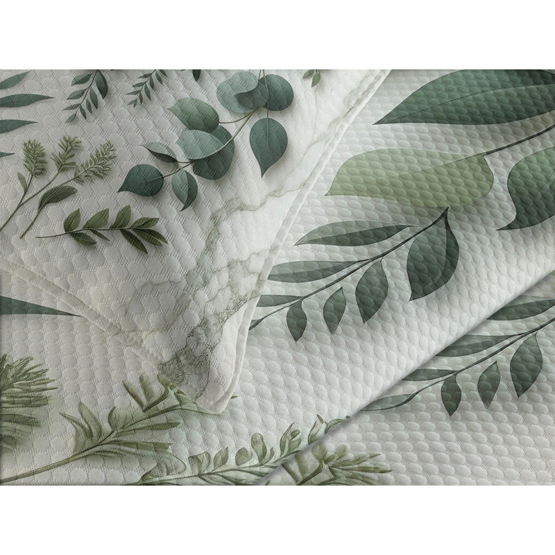 Polyester Floral Coverlet, King Coverlet / Bedspread + 2 Standard Shams