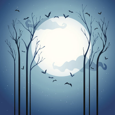 Nuit étoilée d'Halloween - peinture sur toile tendue