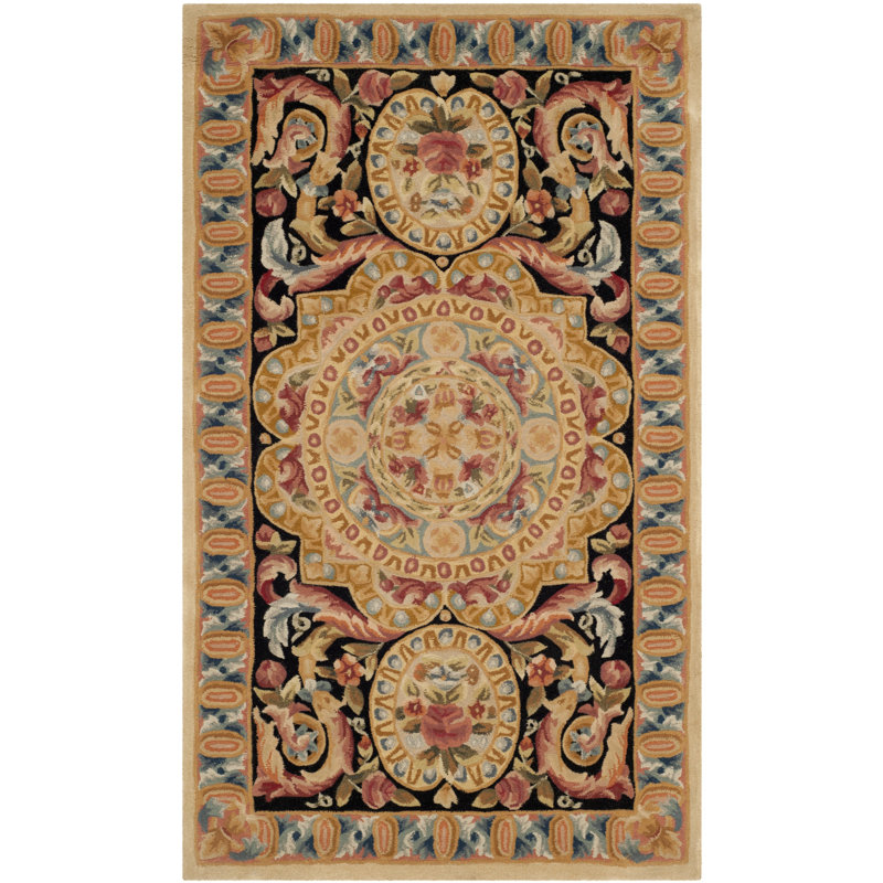 Tapis oriental en laine touffeté à la main Priscila, Rectangulaire 3 pi x 5 pi