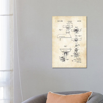Bathroom Faucet (1936) by Patent77 - Wrapped Canvas Gallery-Wrapped Canvas Giclée
