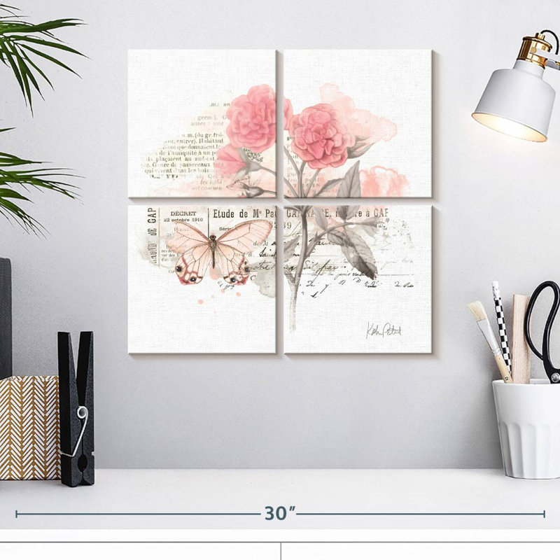 Harnek journée ensoleillée I - rose, H 18 po x l 18 po
